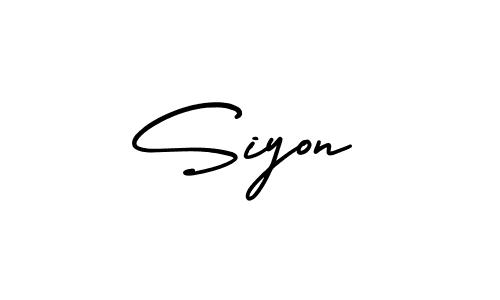 How to make Siyon name signature. Use AmerikaSignatureDemo-Regular style for creating short signs online. This is the latest handwritten sign. Siyon signature style 3 images and pictures png