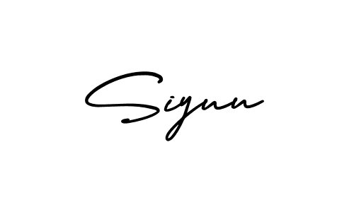 You should practise on your own different ways (AmerikaSignatureDemo-Regular) to write your name (Siyuu) in signature. don't let someone else do it for you. Siyuu signature style 3 images and pictures png