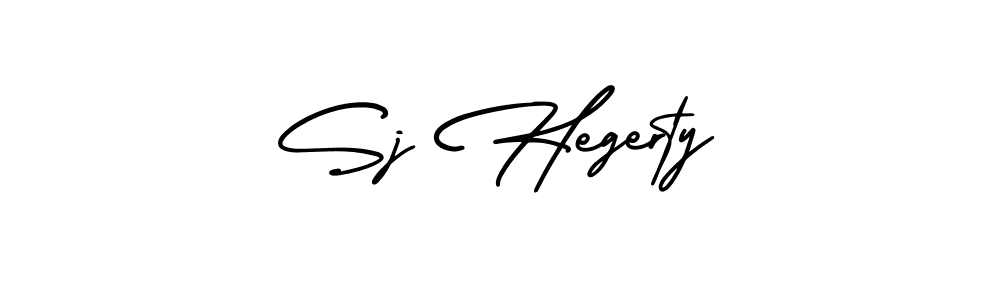 The best way (AmerikaSignatureDemo-Regular) to make a short signature is to pick only two or three words in your name. The name Sj Hegerty include a total of six letters. For converting this name. Sj Hegerty signature style 3 images and pictures png