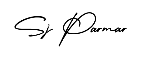 You should practise on your own different ways (AmerikaSignatureDemo-Regular) to write your name (Sj Parmar) in signature. Don't let someone else do it for you. Sj Parmar signature style 3 images and pictures png