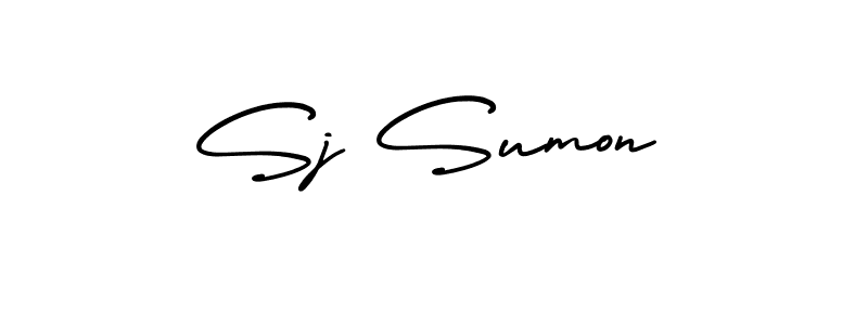 Make a beautiful signature design for name Sj Sumon. With this signature (AmerikaSignatureDemo-Regular) style, you can create a handwritten signature for free. Sj Sumon signature style 3 images and pictures png