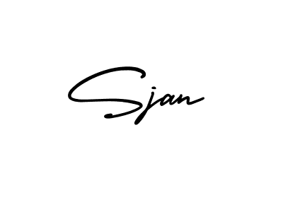 How to make Sjan name signature. Use AmerikaSignatureDemo-Regular style for creating short signs online. This is the latest handwritten sign. Sjan signature style 3 images and pictures png