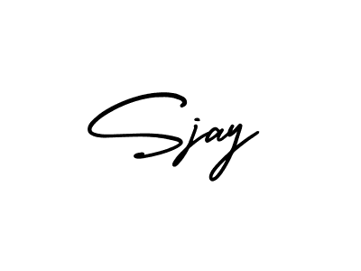 The best way (AmerikaSignatureDemo-Regular) to make a short signature is to pick only two or three words in your name. The name Sjay include a total of six letters. For converting this name. Sjay signature style 3 images and pictures png