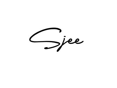 You should practise on your own different ways (AmerikaSignatureDemo-Regular) to write your name (Sjee) in signature. don't let someone else do it for you. Sjee signature style 3 images and pictures png