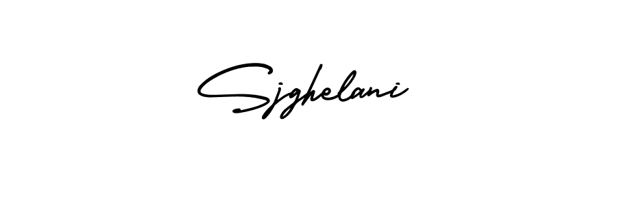 AmerikaSignatureDemo-Regular is a professional signature style that is perfect for those who want to add a touch of class to their signature. It is also a great choice for those who want to make their signature more unique. Get Sjghelani name to fancy signature for free. Sjghelani signature style 3 images and pictures png