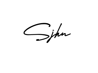 How to make Sjhn name signature. Use AmerikaSignatureDemo-Regular style for creating short signs online. This is the latest handwritten sign. Sjhn signature style 3 images and pictures png