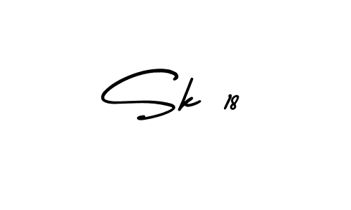 Sk 18 stylish signature style. Best Handwritten Sign (AmerikaSignatureDemo-Regular) for my name. Handwritten Signature Collection Ideas for my name Sk 18. Sk 18 signature style 3 images and pictures png