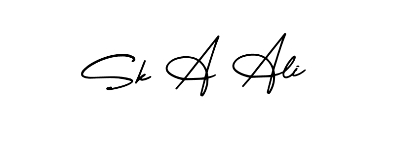 Make a beautiful signature design for name Sk A Ali. With this signature (AmerikaSignatureDemo-Regular) style, you can create a handwritten signature for free. Sk A Ali signature style 3 images and pictures png