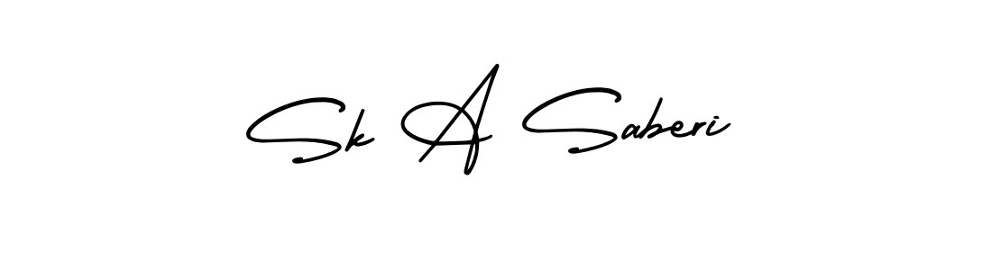 You should practise on your own different ways (AmerikaSignatureDemo-Regular) to write your name (Sk A Saberi) in signature. don't let someone else do it for you. Sk A Saberi signature style 3 images and pictures png