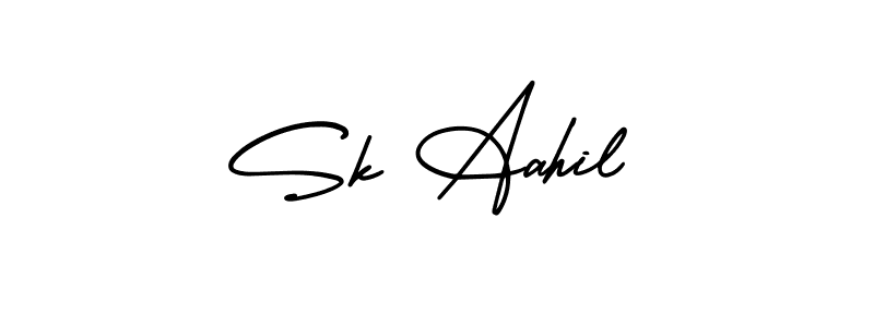 AmerikaSignatureDemo-Regular is a professional signature style that is perfect for those who want to add a touch of class to their signature. It is also a great choice for those who want to make their signature more unique. Get Sk Aahil name to fancy signature for free. Sk Aahil signature style 3 images and pictures png