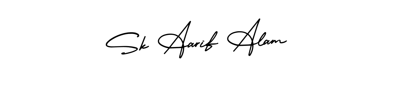 You should practise on your own different ways (AmerikaSignatureDemo-Regular) to write your name (Sk Aarif Alam) in signature. don't let someone else do it for you. Sk Aarif Alam signature style 3 images and pictures png