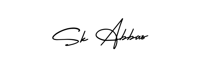 The best way (AmerikaSignatureDemo-Regular) to make a short signature is to pick only two or three words in your name. The name Sk Abbas include a total of six letters. For converting this name. Sk Abbas signature style 3 images and pictures png