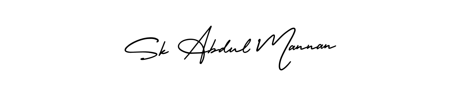 Use a signature maker to create a handwritten signature online. With this signature software, you can design (AmerikaSignatureDemo-Regular) your own signature for name Sk Abdul Mannan. Sk Abdul Mannan signature style 3 images and pictures png