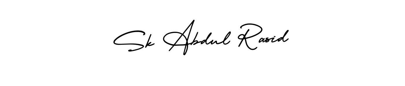 You should practise on your own different ways (AmerikaSignatureDemo-Regular) to write your name (Sk Abdul Rasid) in signature. don't let someone else do it for you. Sk Abdul Rasid signature style 3 images and pictures png