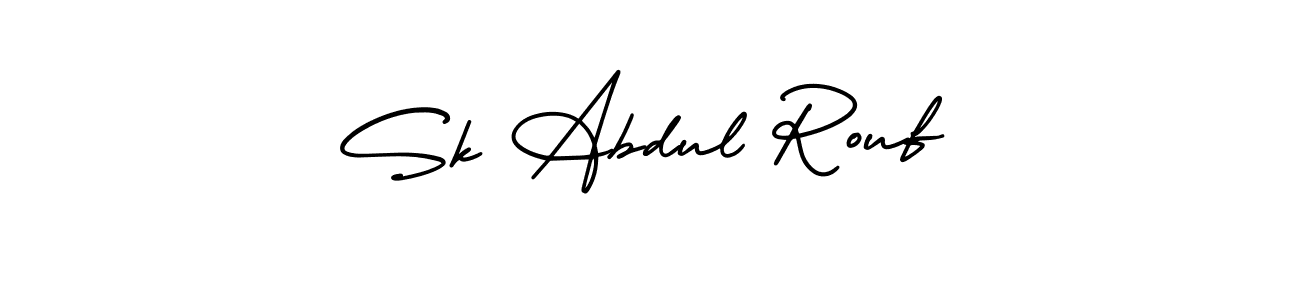 You should practise on your own different ways (AmerikaSignatureDemo-Regular) to write your name (Sk Abdul Rouf) in signature. don't let someone else do it for you. Sk Abdul Rouf signature style 3 images and pictures png