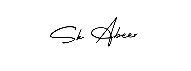 Create a beautiful signature design for name Sk Abeer. With this signature (AmerikaSignatureDemo-Regular) fonts, you can make a handwritten signature for free. Sk Abeer signature style 3 images and pictures png