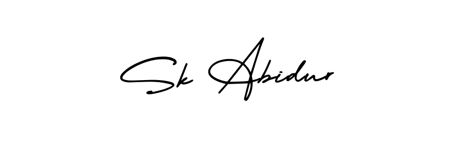 Make a beautiful signature design for name Sk Abidur. With this signature (AmerikaSignatureDemo-Regular) style, you can create a handwritten signature for free. Sk Abidur signature style 3 images and pictures png