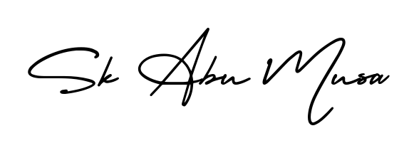 Quickly download Sk Abu Musa name signature in high-resolution PNG using AmerikaSignatureDemo-Regular style. Ready to insert into PDFs and online applications. Sk Abu Musa signature style 3 images and pictures png