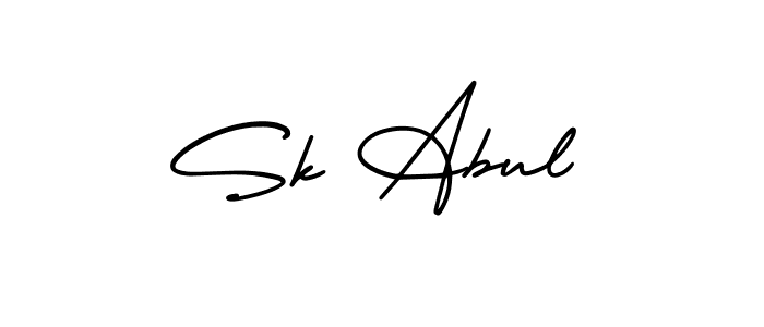 Use a signature maker to create a handwritten signature online. With this signature software, you can design (AmerikaSignatureDemo-Regular) your own signature for name Sk Abul. Sk Abul signature style 3 images and pictures png