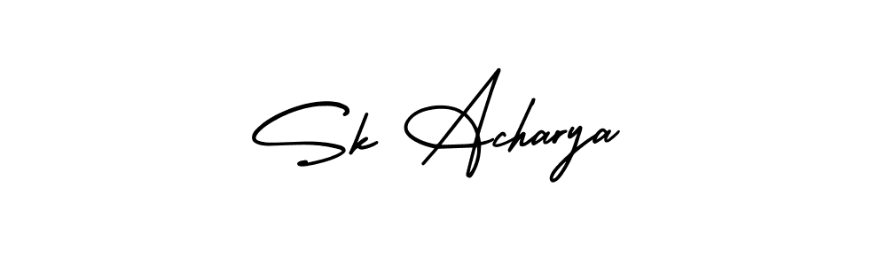 The best way (AmerikaSignatureDemo-Regular) to make a short signature is to pick only two or three words in your name. The name Sk Acharya include a total of six letters. For converting this name. Sk Acharya signature style 3 images and pictures png