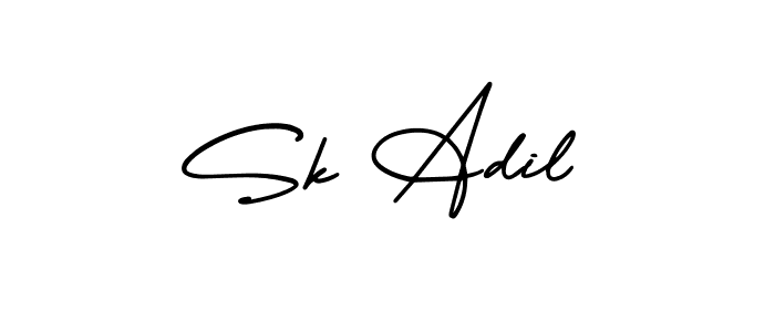 The best way (AmerikaSignatureDemo-Regular) to make a short signature is to pick only two or three words in your name. The name Sk Adil include a total of six letters. For converting this name. Sk Adil signature style 3 images and pictures png