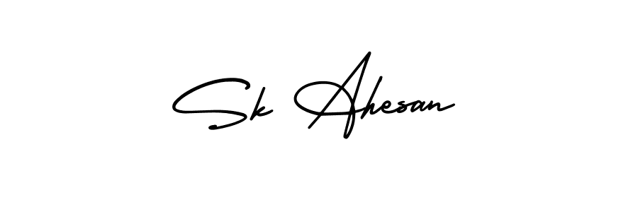 This is the best signature style for the Sk Ahesan name. Also you like these signature font (AmerikaSignatureDemo-Regular). Mix name signature. Sk Ahesan signature style 3 images and pictures png