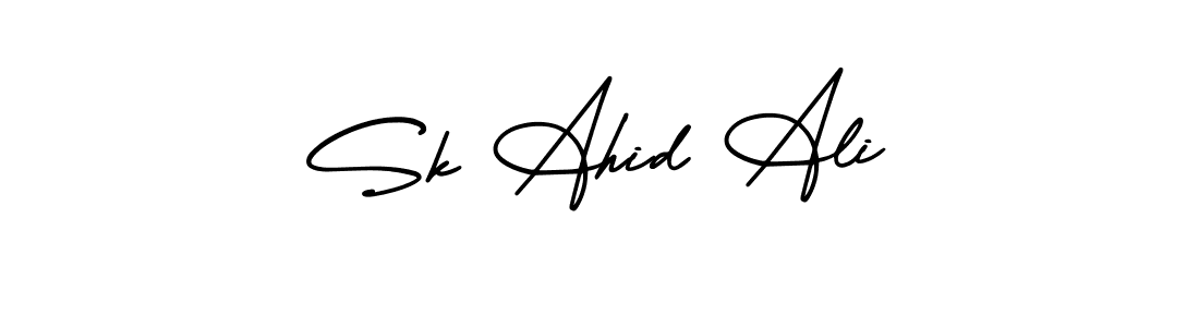 How to Draw Sk Ahid Ali signature style? AmerikaSignatureDemo-Regular is a latest design signature styles for name Sk Ahid Ali. Sk Ahid Ali signature style 3 images and pictures png