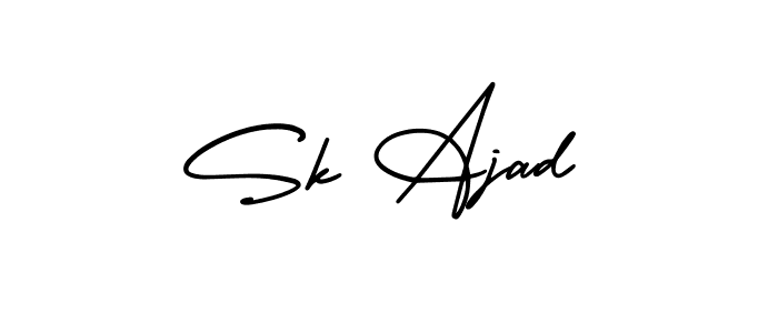 This is the best signature style for the Sk Ajad name. Also you like these signature font (AmerikaSignatureDemo-Regular). Mix name signature. Sk Ajad signature style 3 images and pictures png