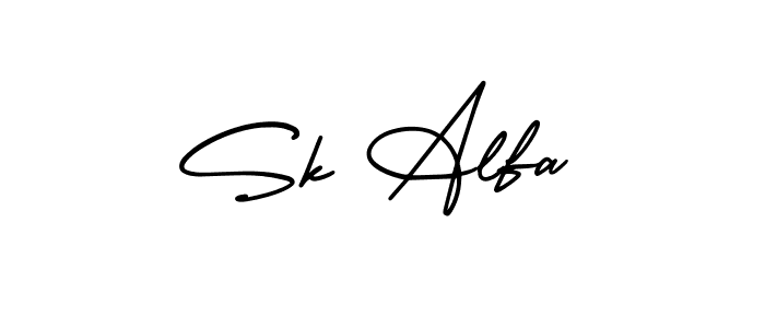 The best way (AmerikaSignatureDemo-Regular) to make a short signature is to pick only two or three words in your name. The name Sk Alfa include a total of six letters. For converting this name. Sk Alfa signature style 3 images and pictures png