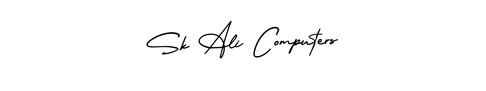 Also You can easily find your signature by using the search form. We will create Sk Ali Computers name handwritten signature images for you free of cost using AmerikaSignatureDemo-Regular sign style. Sk Ali Computers signature style 3 images and pictures png