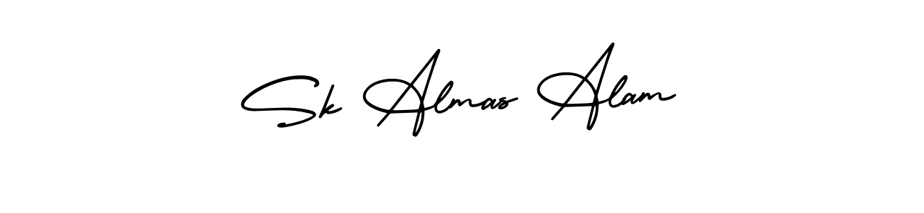 Sk Almas Alam stylish signature style. Best Handwritten Sign (AmerikaSignatureDemo-Regular) for my name. Handwritten Signature Collection Ideas for my name Sk Almas Alam. Sk Almas Alam signature style 3 images and pictures png