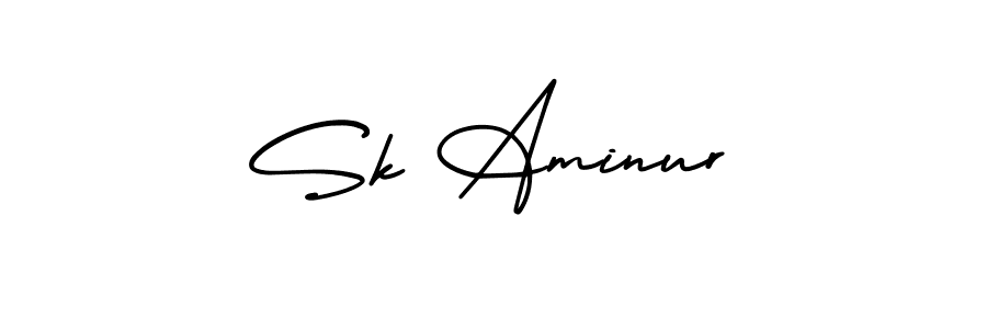 Sk Aminur stylish signature style. Best Handwritten Sign (AmerikaSignatureDemo-Regular) for my name. Handwritten Signature Collection Ideas for my name Sk Aminur. Sk Aminur signature style 3 images and pictures png