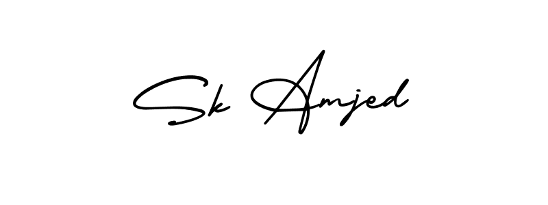 Use a signature maker to create a handwritten signature online. With this signature software, you can design (AmerikaSignatureDemo-Regular) your own signature for name Sk Amjed. Sk Amjed signature style 3 images and pictures png