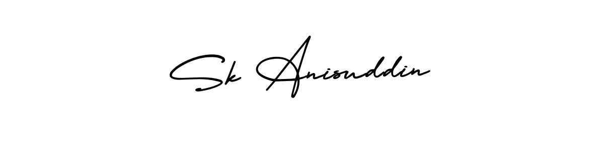 Make a beautiful signature design for name Sk Anisuddin. With this signature (AmerikaSignatureDemo-Regular) style, you can create a handwritten signature for free. Sk Anisuddin signature style 3 images and pictures png