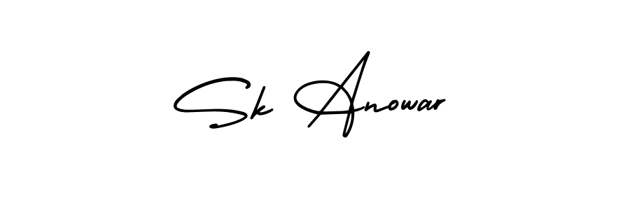 Create a beautiful signature design for name Sk Anowar. With this signature (AmerikaSignatureDemo-Regular) fonts, you can make a handwritten signature for free. Sk Anowar signature style 3 images and pictures png