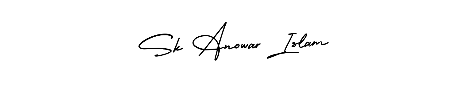 Use a signature maker to create a handwritten signature online. With this signature software, you can design (AmerikaSignatureDemo-Regular) your own signature for name Sk Anowar Islam. Sk Anowar Islam signature style 3 images and pictures png
