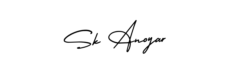 The best way (AmerikaSignatureDemo-Regular) to make a short signature is to pick only two or three words in your name. The name Sk Anoyar include a total of six letters. For converting this name. Sk Anoyar signature style 3 images and pictures png