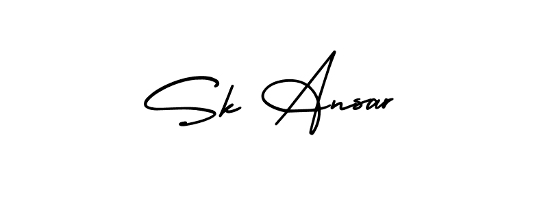 The best way (AmerikaSignatureDemo-Regular) to make a short signature is to pick only two or three words in your name. The name Sk Ansar include a total of six letters. For converting this name. Sk Ansar signature style 3 images and pictures png