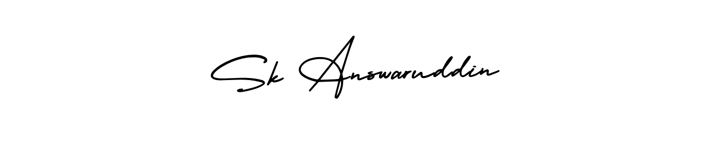 Sk Answaruddin stylish signature style. Best Handwritten Sign (AmerikaSignatureDemo-Regular) for my name. Handwritten Signature Collection Ideas for my name Sk Answaruddin. Sk Answaruddin signature style 3 images and pictures png