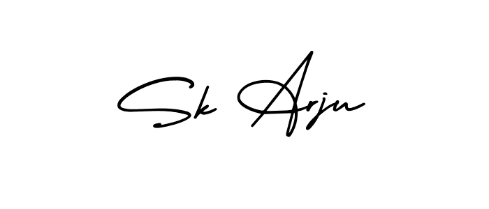 Use a signature maker to create a handwritten signature online. With this signature software, you can design (AmerikaSignatureDemo-Regular) your own signature for name Sk Arju. Sk Arju signature style 3 images and pictures png