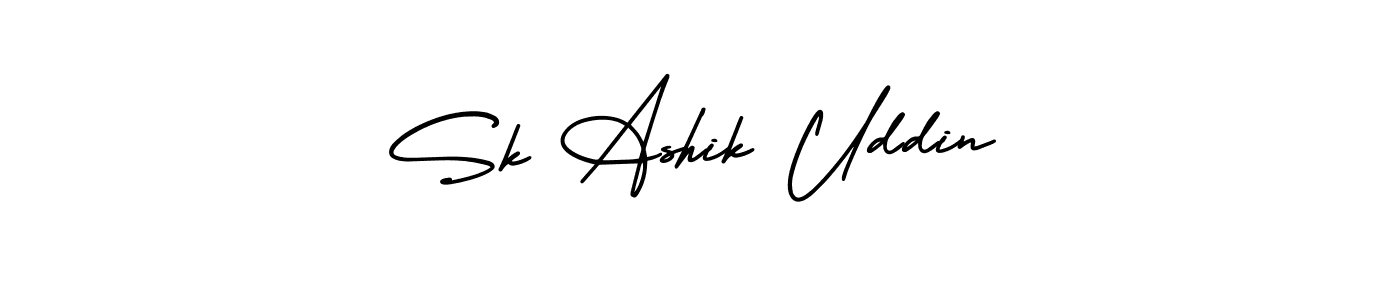 Design your own signature with our free online signature maker. With this signature software, you can create a handwritten (AmerikaSignatureDemo-Regular) signature for name Sk Ashik Uddin. Sk Ashik Uddin signature style 3 images and pictures png