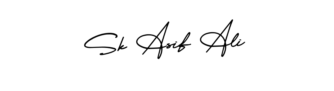 You should practise on your own different ways (AmerikaSignatureDemo-Regular) to write your name (Sk Asif Ali) in signature. don't let someone else do it for you. Sk Asif Ali signature style 3 images and pictures png