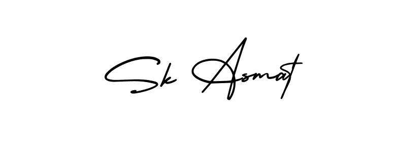 You should practise on your own different ways (AmerikaSignatureDemo-Regular) to write your name (Sk Asmat) in signature. don't let someone else do it for you. Sk Asmat signature style 3 images and pictures png