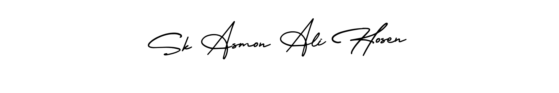 Design your own signature with our free online signature maker. With this signature software, you can create a handwritten (AmerikaSignatureDemo-Regular) signature for name Sk Asmon Ali Hosen. Sk Asmon Ali Hosen signature style 3 images and pictures png