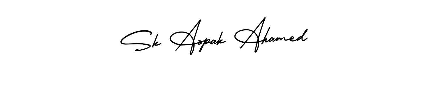 Use a signature maker to create a handwritten signature online. With this signature software, you can design (AmerikaSignatureDemo-Regular) your own signature for name Sk Aspak Ahamed. Sk Aspak Ahamed signature style 3 images and pictures png