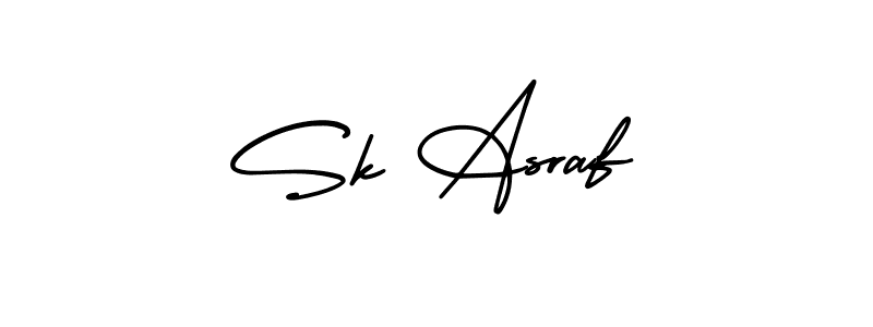 How to make Sk Asraf name signature. Use AmerikaSignatureDemo-Regular style for creating short signs online. This is the latest handwritten sign. Sk Asraf signature style 3 images and pictures png