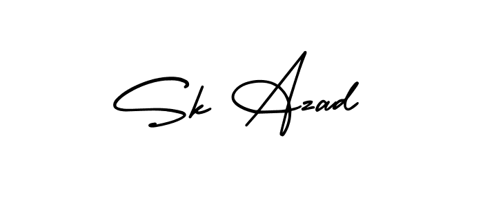 Also You can easily find your signature by using the search form. We will create Sk Azad name handwritten signature images for you free of cost using AmerikaSignatureDemo-Regular sign style. Sk Azad signature style 3 images and pictures png