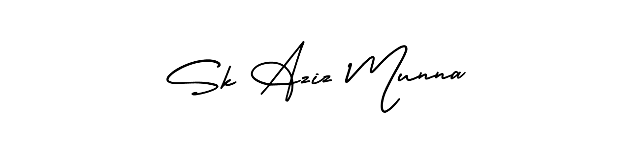 How to make Sk Aziz Munna name signature. Use AmerikaSignatureDemo-Regular style for creating short signs online. This is the latest handwritten sign. Sk Aziz Munna signature style 3 images and pictures png