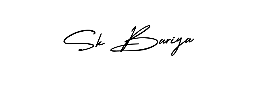 The best way (AmerikaSignatureDemo-Regular) to make a short signature is to pick only two or three words in your name. The name Sk Bariya include a total of six letters. For converting this name. Sk Bariya signature style 3 images and pictures png