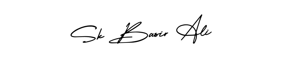 How to make Sk Basir Ali name signature. Use AmerikaSignatureDemo-Regular style for creating short signs online. This is the latest handwritten sign. Sk Basir Ali signature style 3 images and pictures png